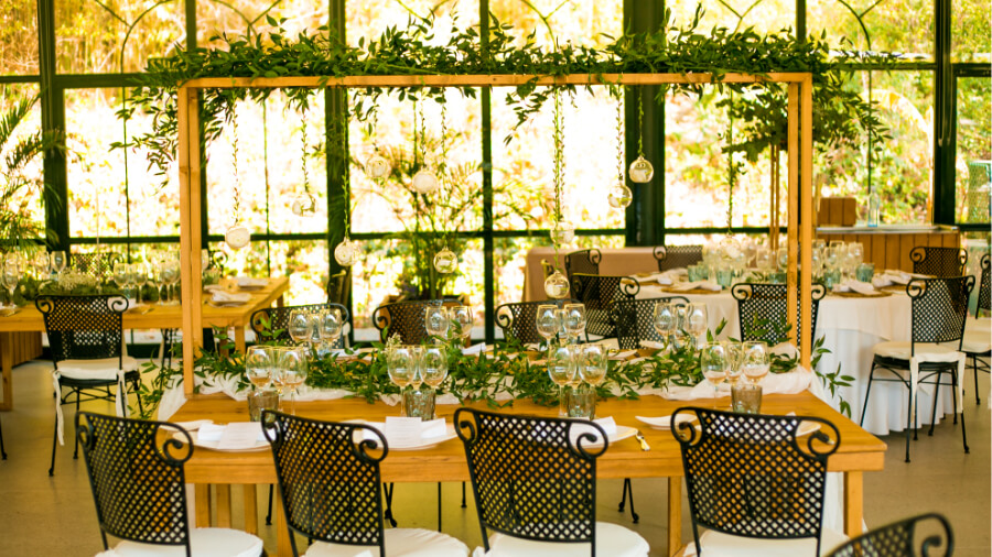 Mesa para bodas de invierno en Málaga